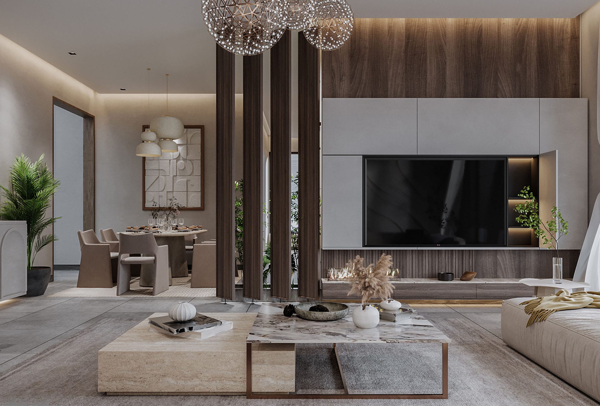 Mẫu nội thất phòng khách chung cư đẹp, phong cách, sang trọng