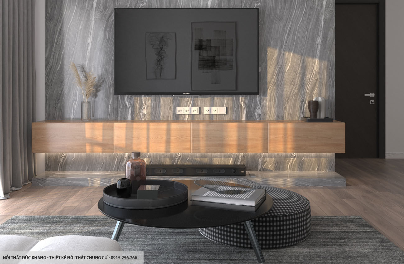 Mẫu 2: Thiết kế nội thất chung cư diện tích 40m2 – 1 phòng ngủ