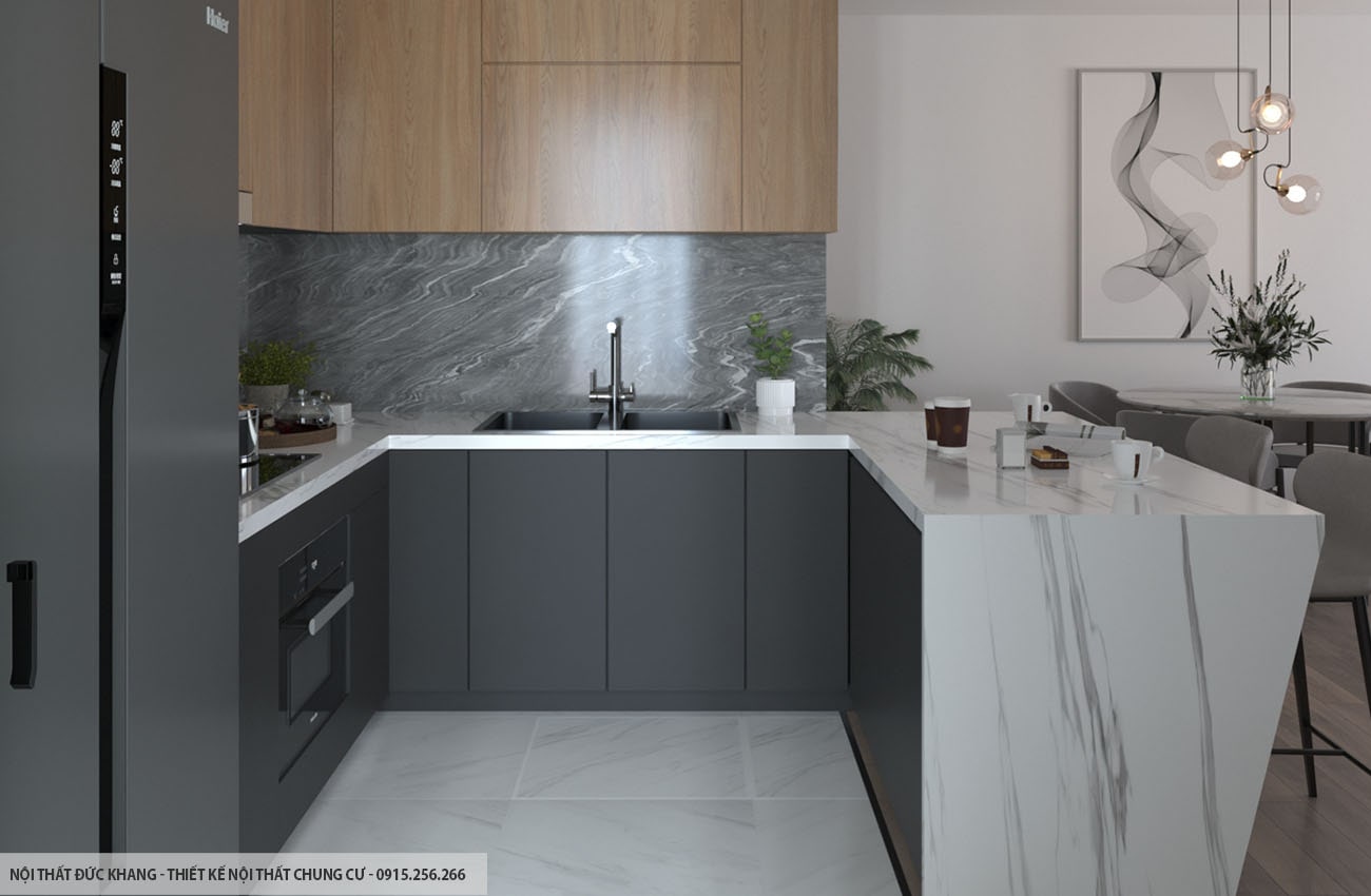 Mẫu 2: Thiết kế nội thất chung cư diện tích 40m2 – 1 phòng ngủ