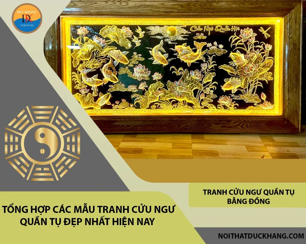 Tranh cửu ngư quần tụ bằng đồng Tranh cửu ngư quần tụ bằng đồng