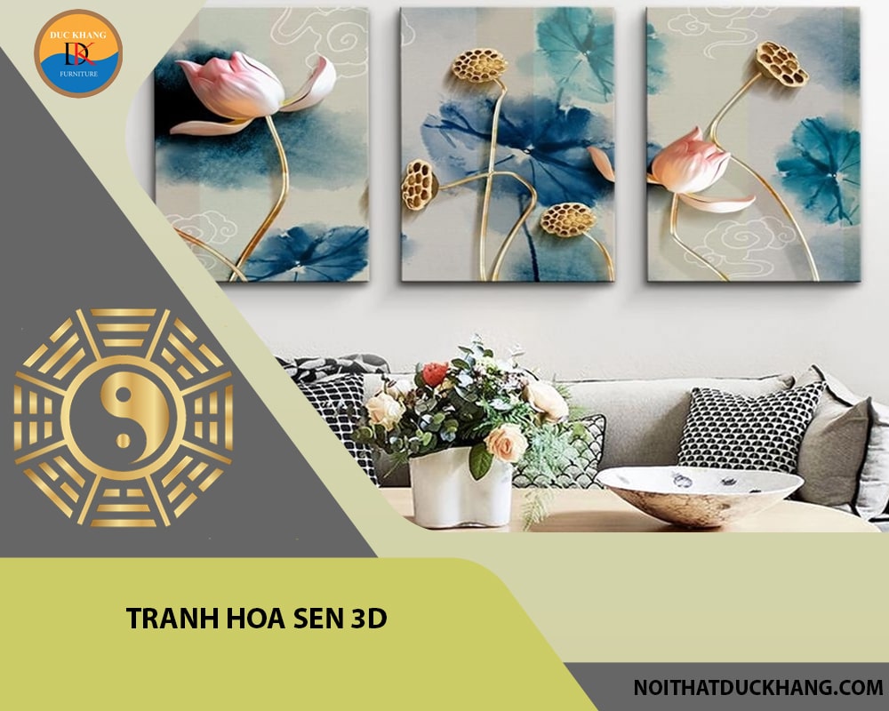 Tranh hoa sen 3D