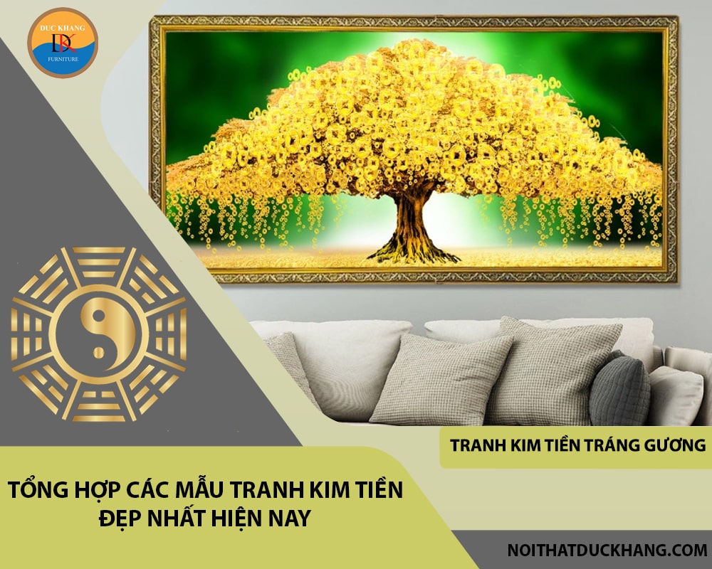 Tranh kim tiền tráng gương