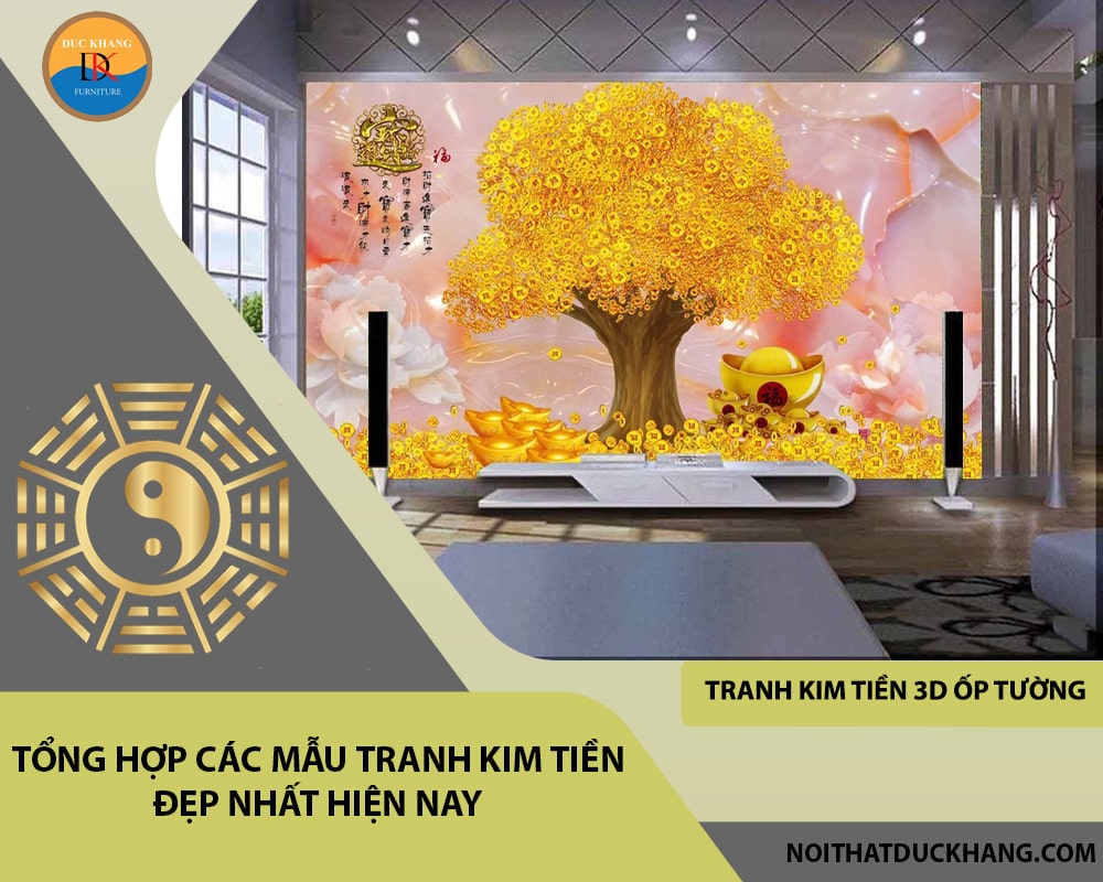 Tranh kim tiền 3D ốp tường