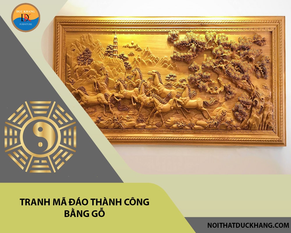 Tranh mã đáo thành công bằng gỗ