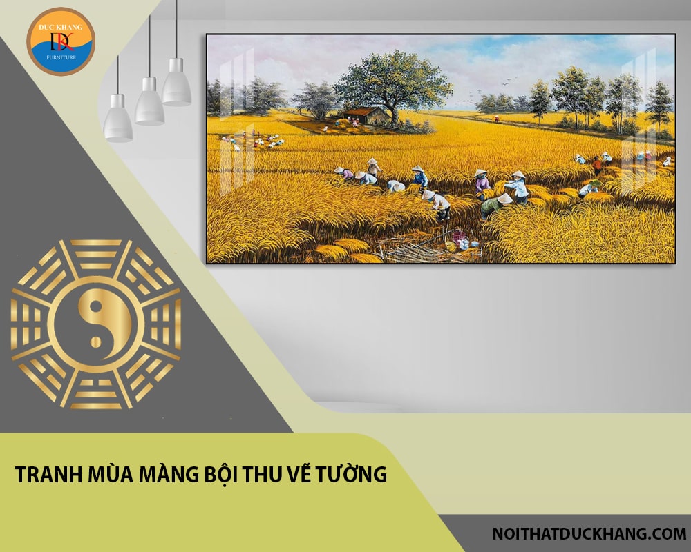 Tranh mùa màng bội thu vẽ tường