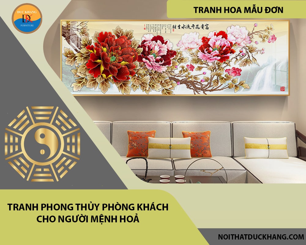 Tranh phong thủy phòng khách cho người mệnh Hoả Tranh phong thủy phòng khách cho người mệnh Hoả