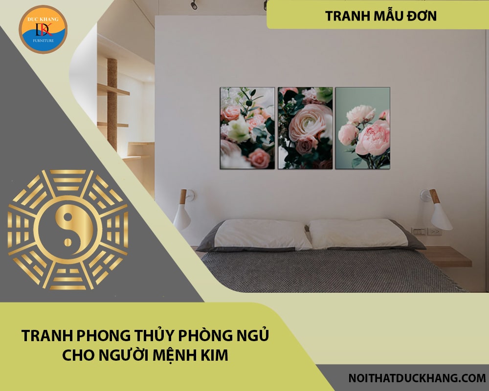 Tranh phong thủy phòng ngủ cho người mệnh Kim