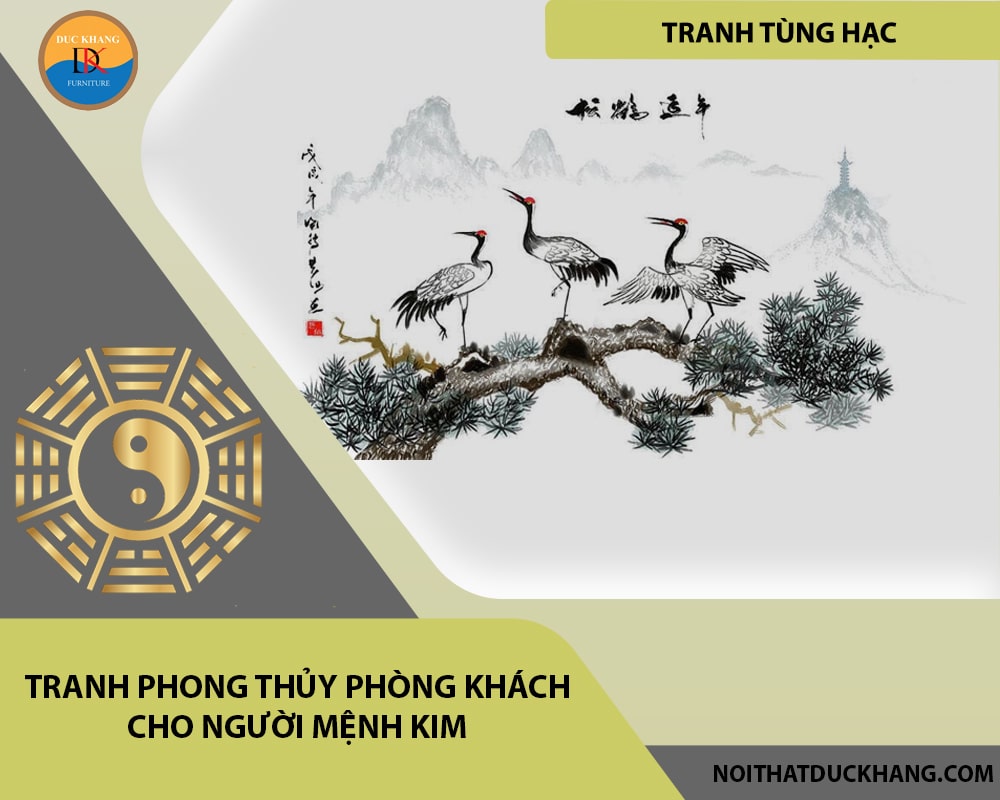 Tranh phong thủy phòng khách cho người mệnh Kim