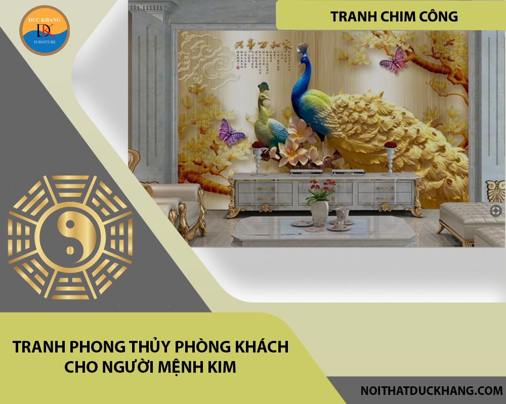 Tranh phong thủy phòng khách cho người mệnh Kim