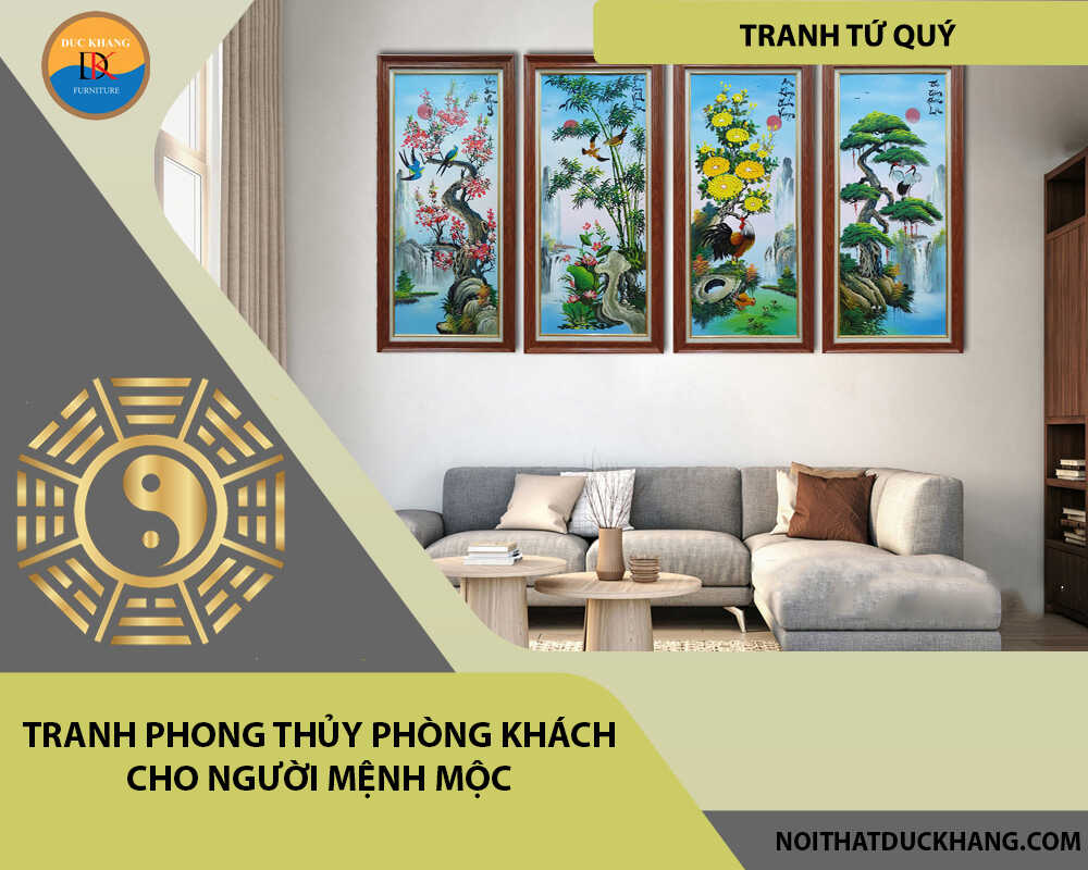 Tranh phong thủy phòng khách cho người mệnh Mộc