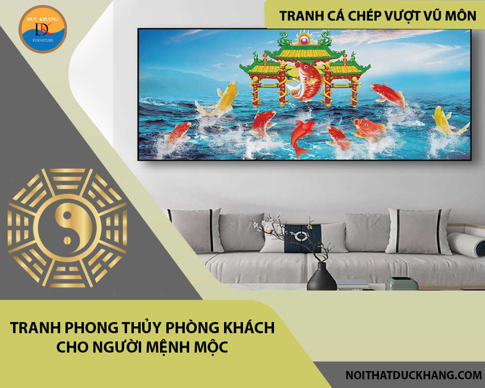 Tranh phong thủy phòng khách cho người mệnh Mộc