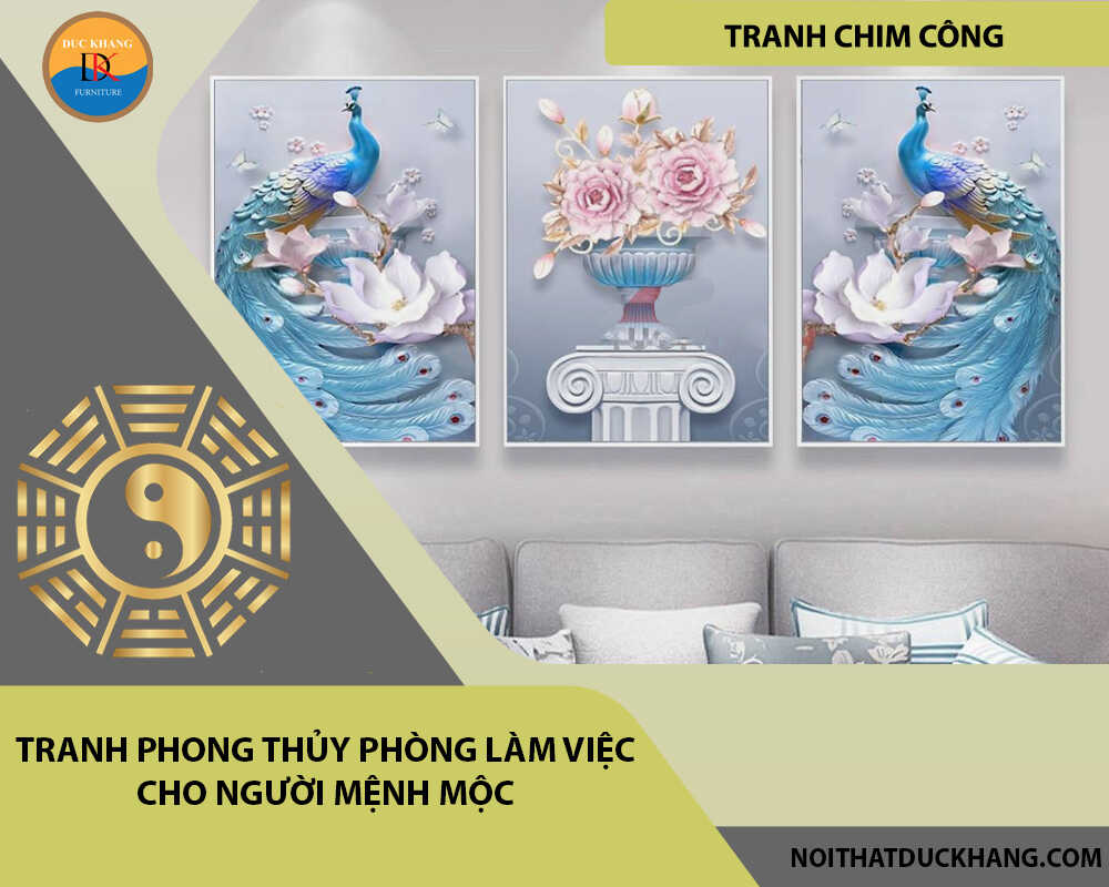 Tranh phong thủy phòng làm việc cho người mệnh Mộc