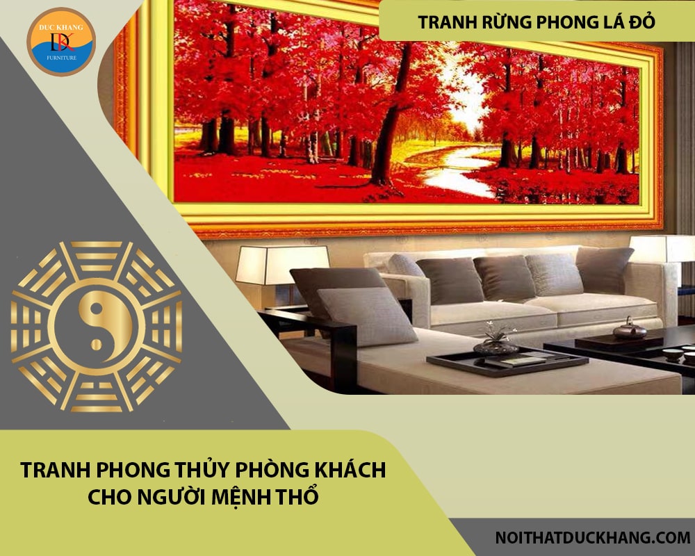 Tranh phong thủy phòng khách cho người mệnh Thổ