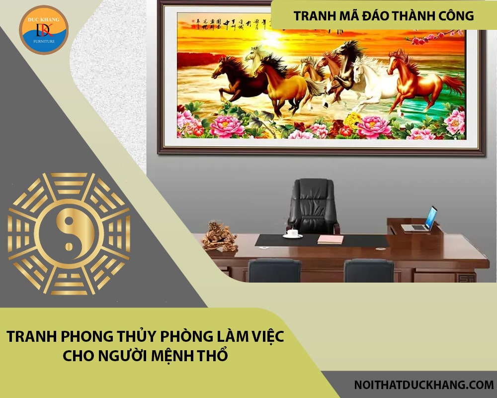 Tranh phong thủy phòng làm việc cho người mệnh Thổ