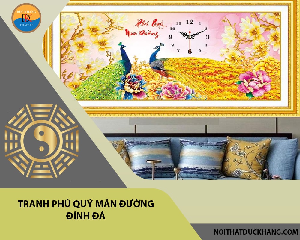 Tranh phú quý mãn đường đính đá Tranh phú quý mãn đường đính đá