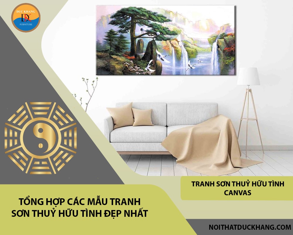 Tranh sơn thuỷ hữu tình canvas