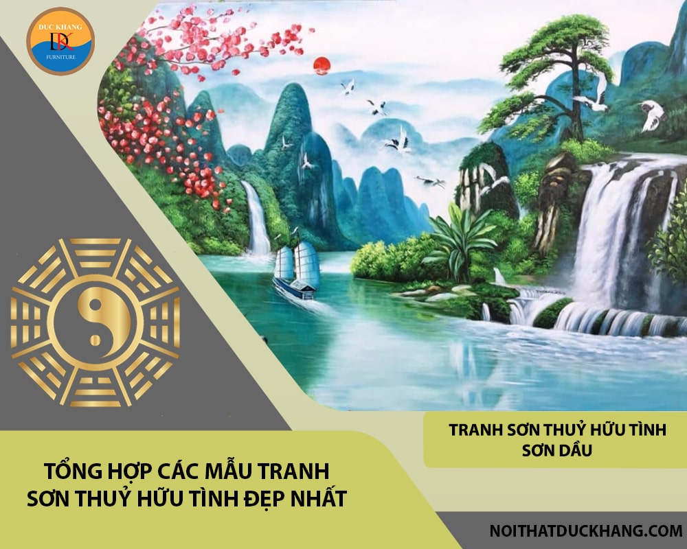 Tranh sơn thuỷ hữu tình sơn dầu