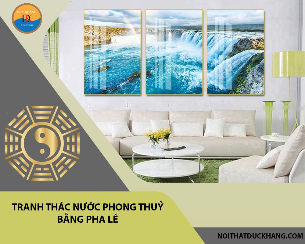 Tranh thác nước phong thuỷ bằng pha lê Tranh thác nước phong thuỷ bằng pha lê