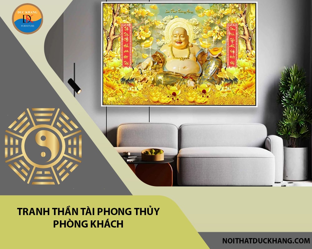 Tranh phong thủy thần tài phòng khách