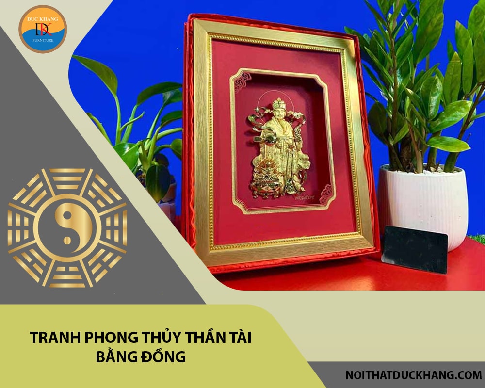 Tranh phong thủy Thần Tài bằng đồng