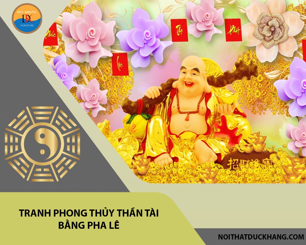 Tranh phong thủy thần tài bằng pha lê