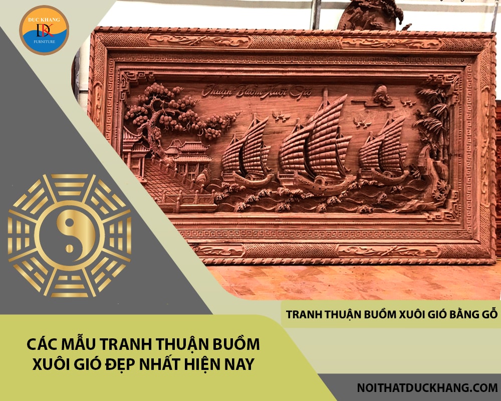 Tranh thuận buồm xuôi gió bằng gỗ