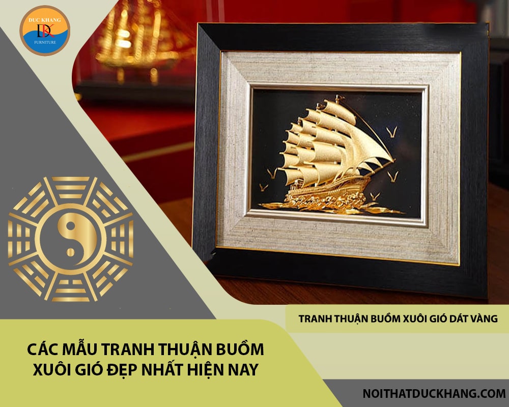 Tranh thuận buồm xuôi gió dát vàng