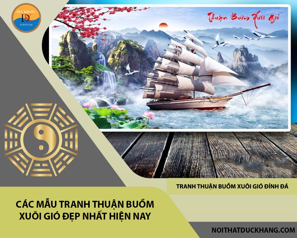 Tranh thuận buồm xuôi gió đính đá