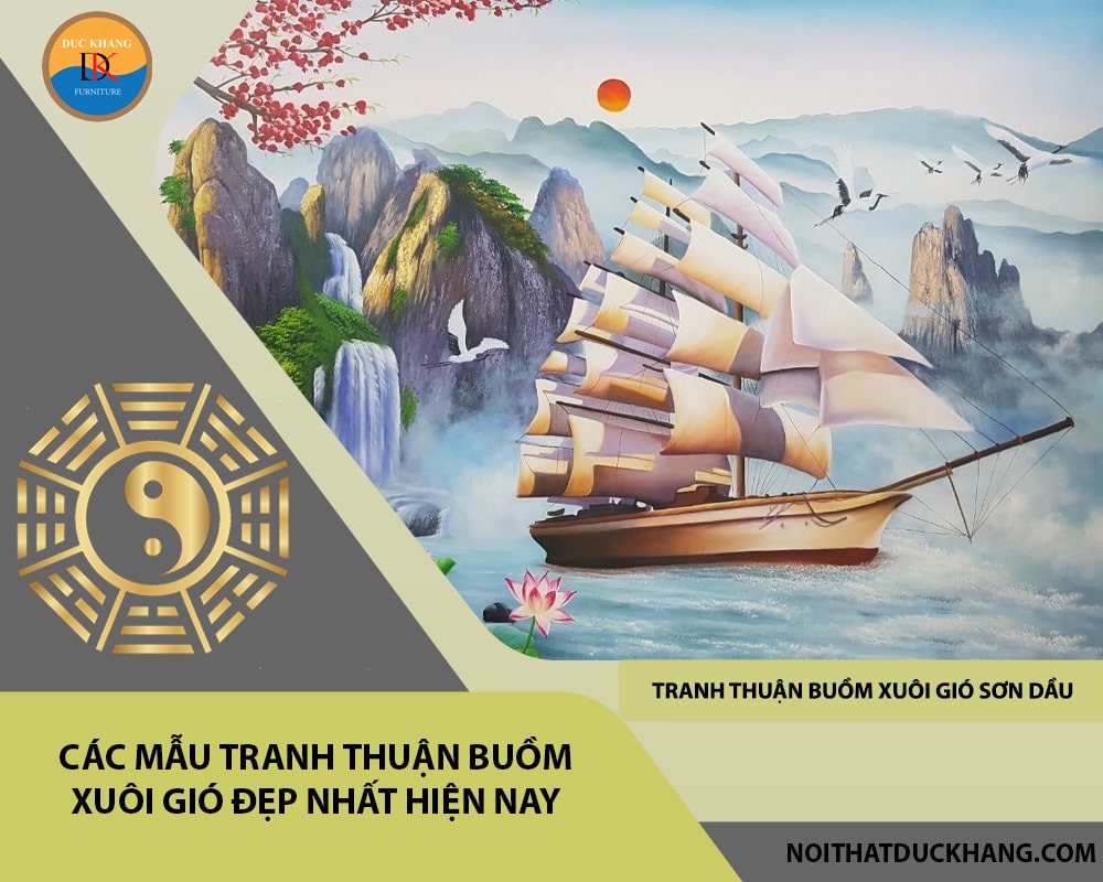Tranh thuận buồm xuôi gió sơn dầu