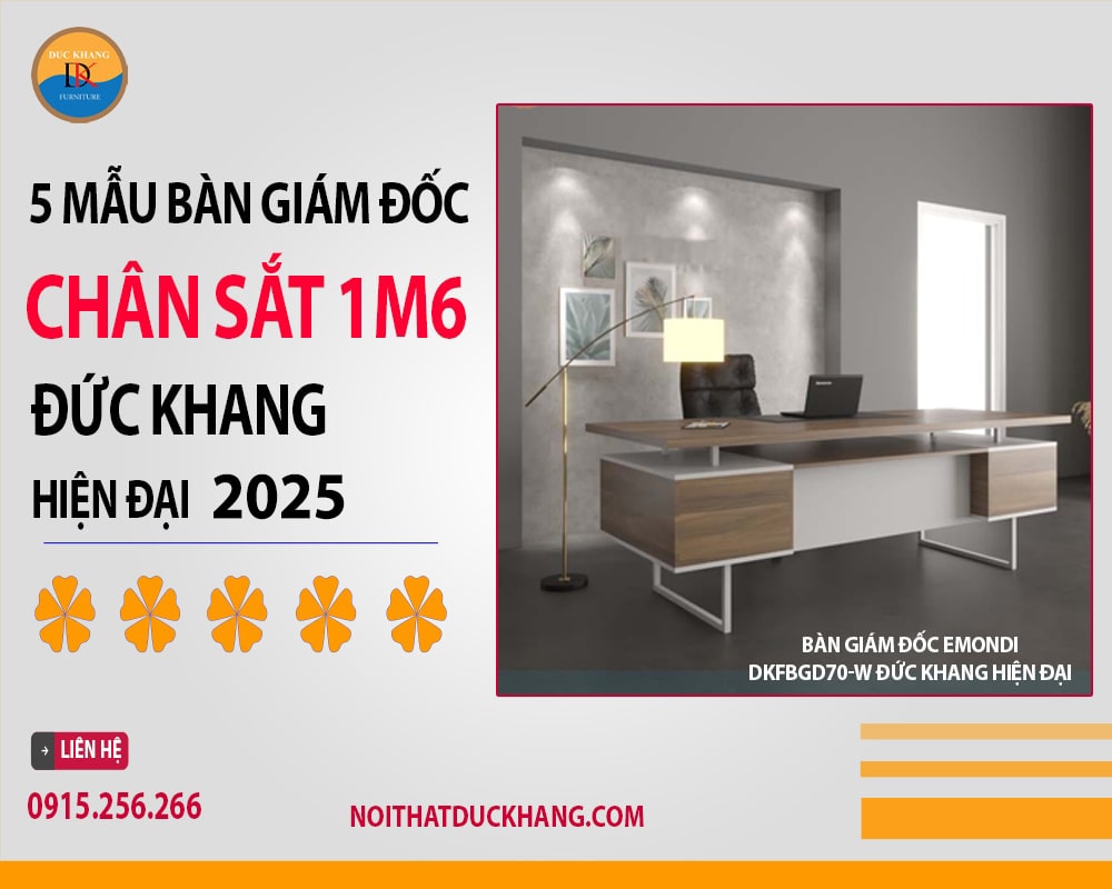 Bàn giám đốc Emondi DKFBGD70-W Đức Khang hiện đại Bàn giám đốc Emondi DKFBGD70-W Đức Khang hiện đại