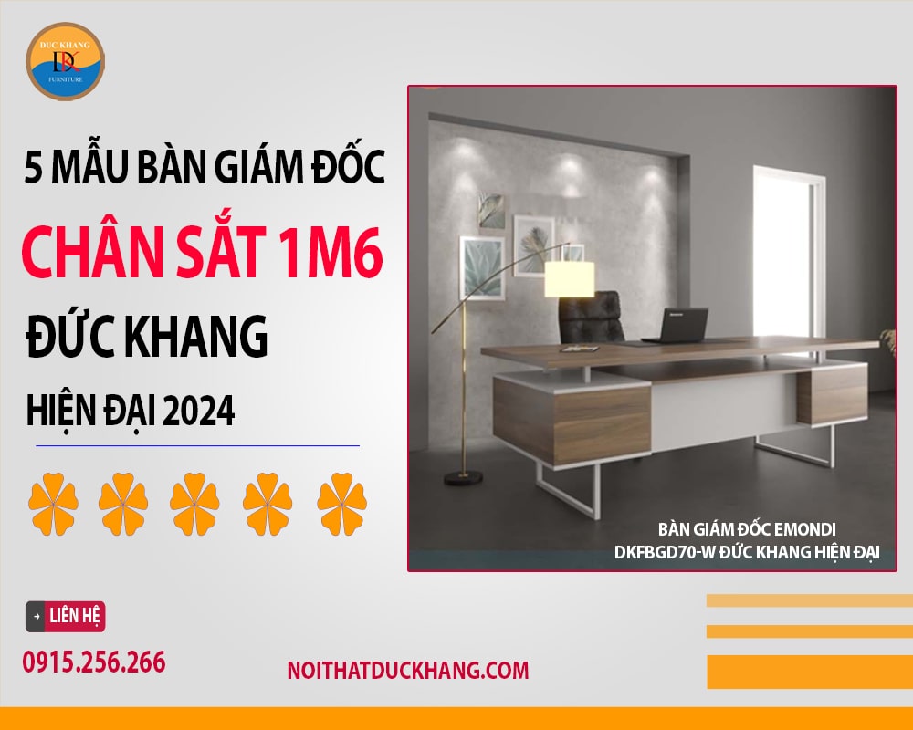 Bàn giám đốc Emondi DKFBGD70-W Đức Khang hiện đại