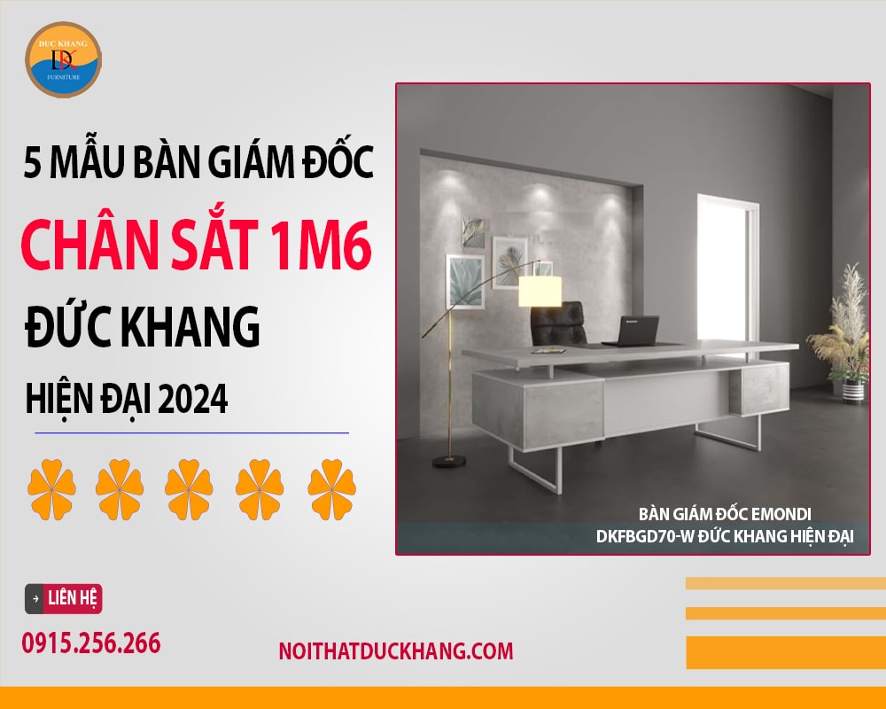 Bàn giám đốc Emondi DKFBGD70-W Đức Khang hiện đại