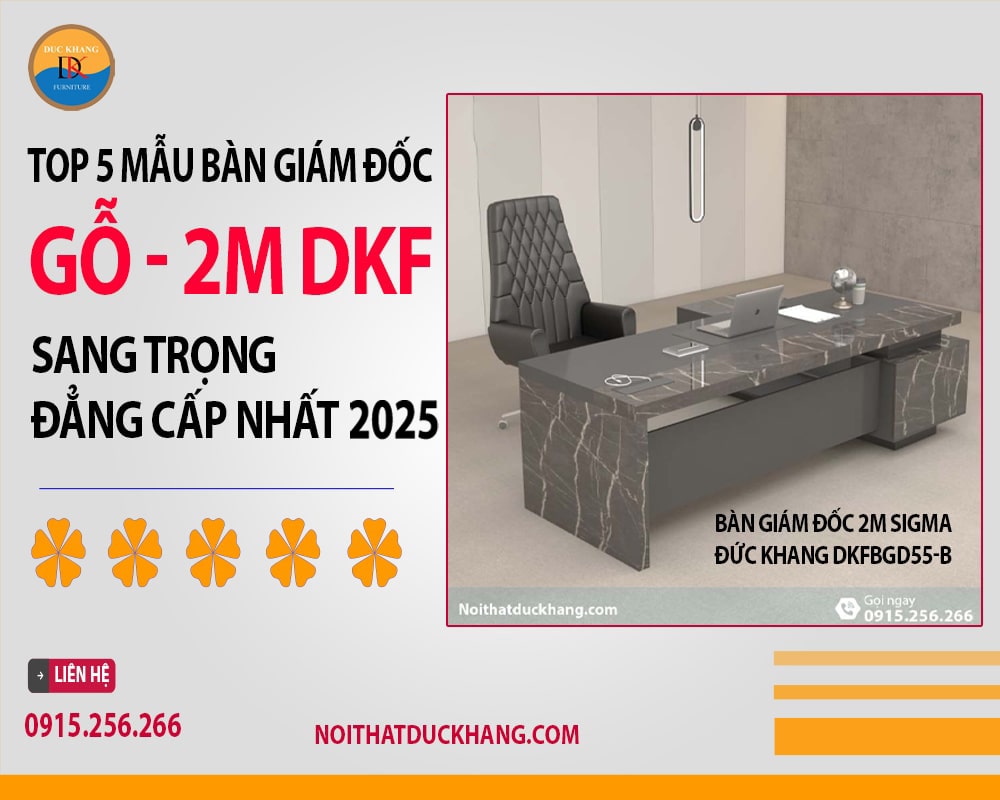 Bàn giám đốc 2m Sigma Đức Khang DKFBGD55-B Bàn giám đốc 2m Sigma Đức Khang DKFBGD55-B
