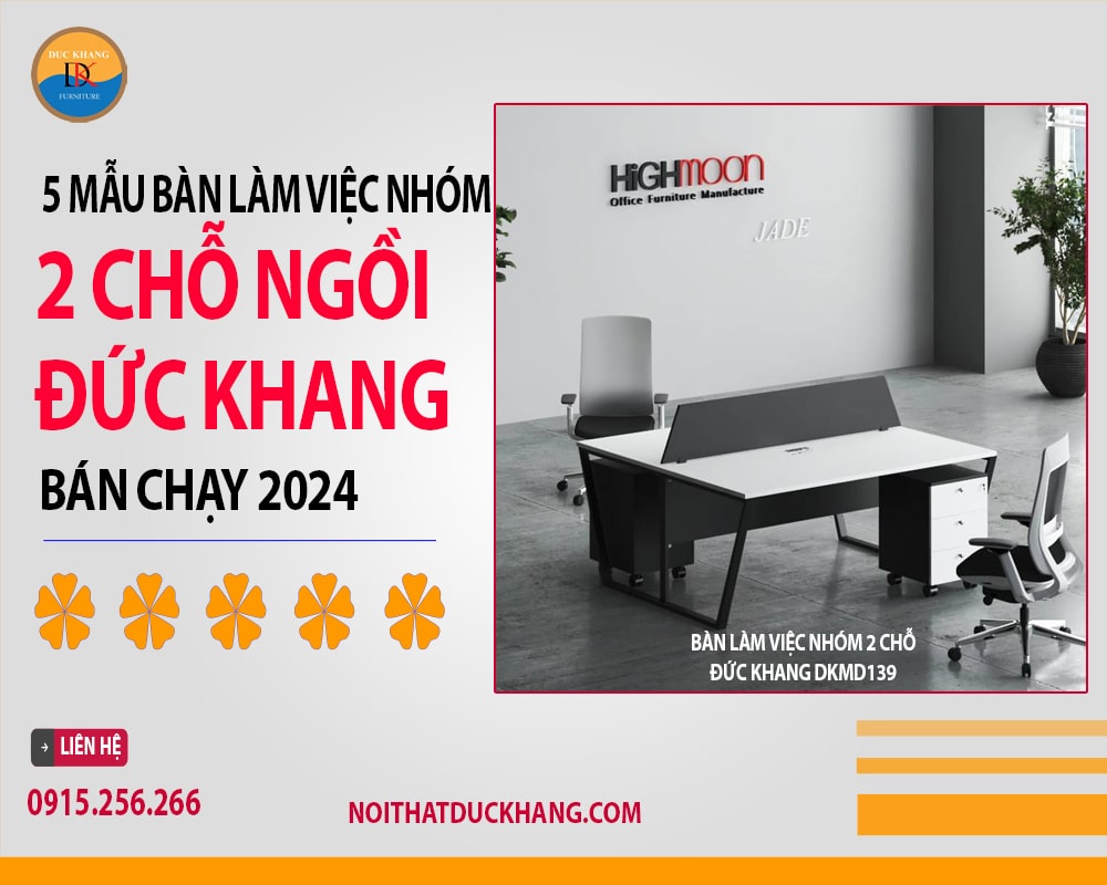 Bàn làm việc nhóm 2 chỗ Đức Khang DKMD139