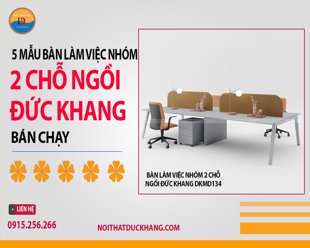 Bàn làm việc nhóm 2 chỗ ngồi Đức Khang DKMD134 Bàn làm việc nhóm 2 chỗ ngồi Đức Khang DKMD134