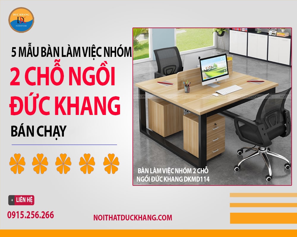 Bàn làm việc nhóm 2 chỗ ngồi Đức Khang DKMD114 Bàn làm việc nhóm 2 chỗ ngồi Đức Khang DKMD114