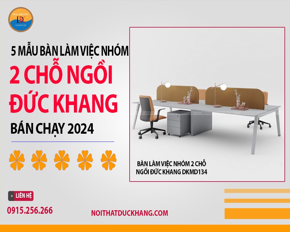 Bàn làm việc nhóm 2 chỗ ngồi Đức Khang DKMD134