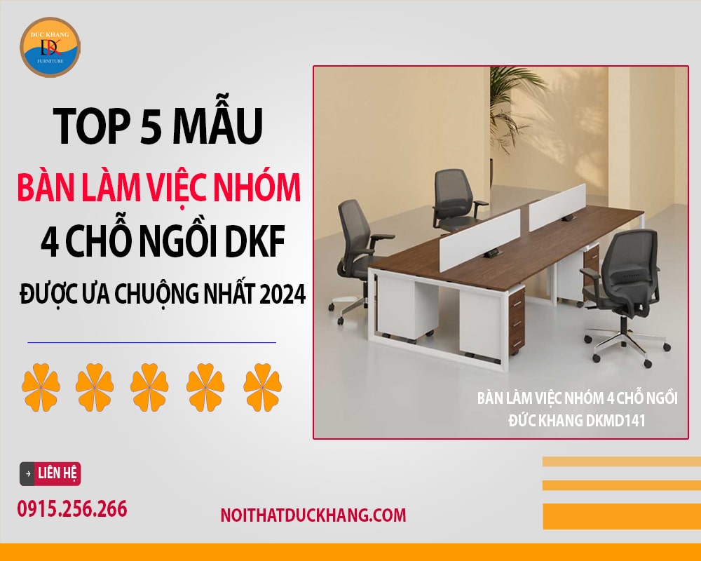 Bàn làm việc nhóm 4 chỗ ngồi Đức Khang DKMD141