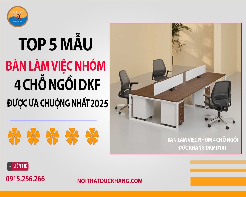 Bàn làm việc nhóm 4 chỗ ngồi Đức Khang DKMD141