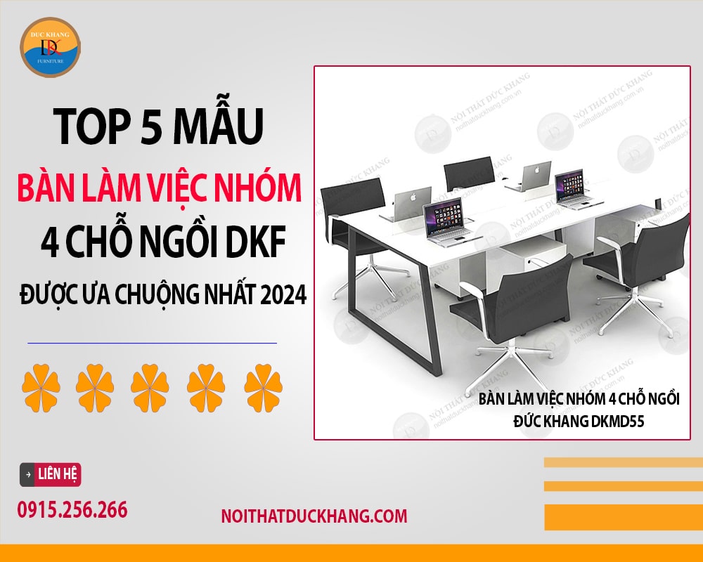 Bàn làm việc nhóm 4 chỗ ngồi Đức Khang DKMD55