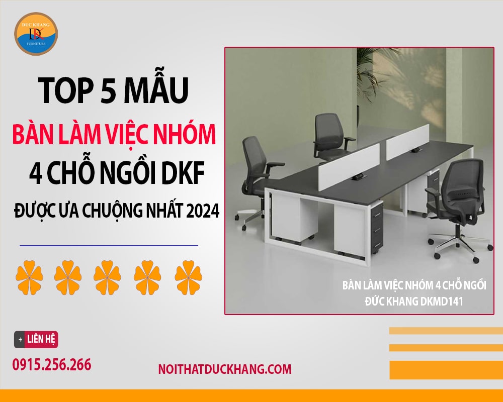 Bàn làm việc nhóm 4 chỗ ngồi Đức Khang DKMD141