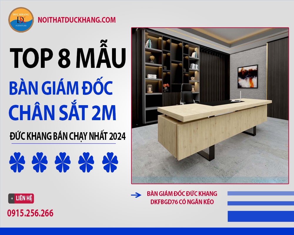 Bàn giám đốc Đức Khang DKFBGD76 có ngăn kéo