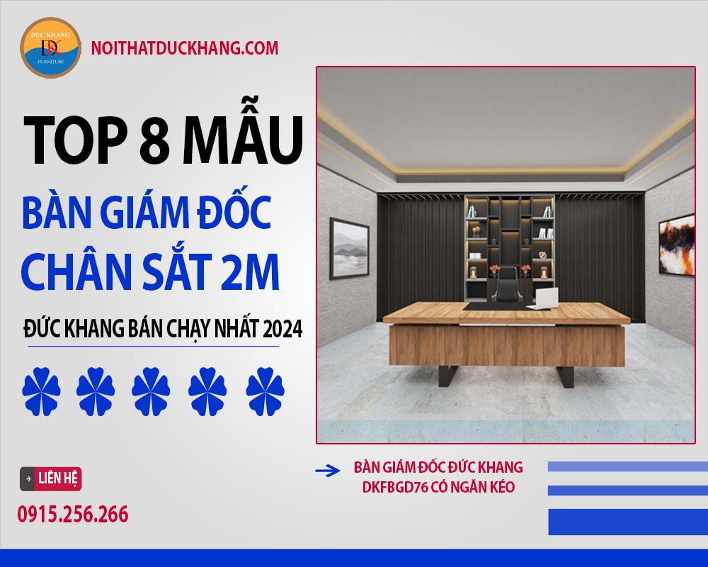 Bàn giám đốc Đức Khang DKFBGD76 có ngăn kéo