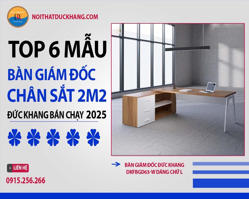 Bàn giám đốc Đức Khang DKFBGD63-W dáng chữ L
