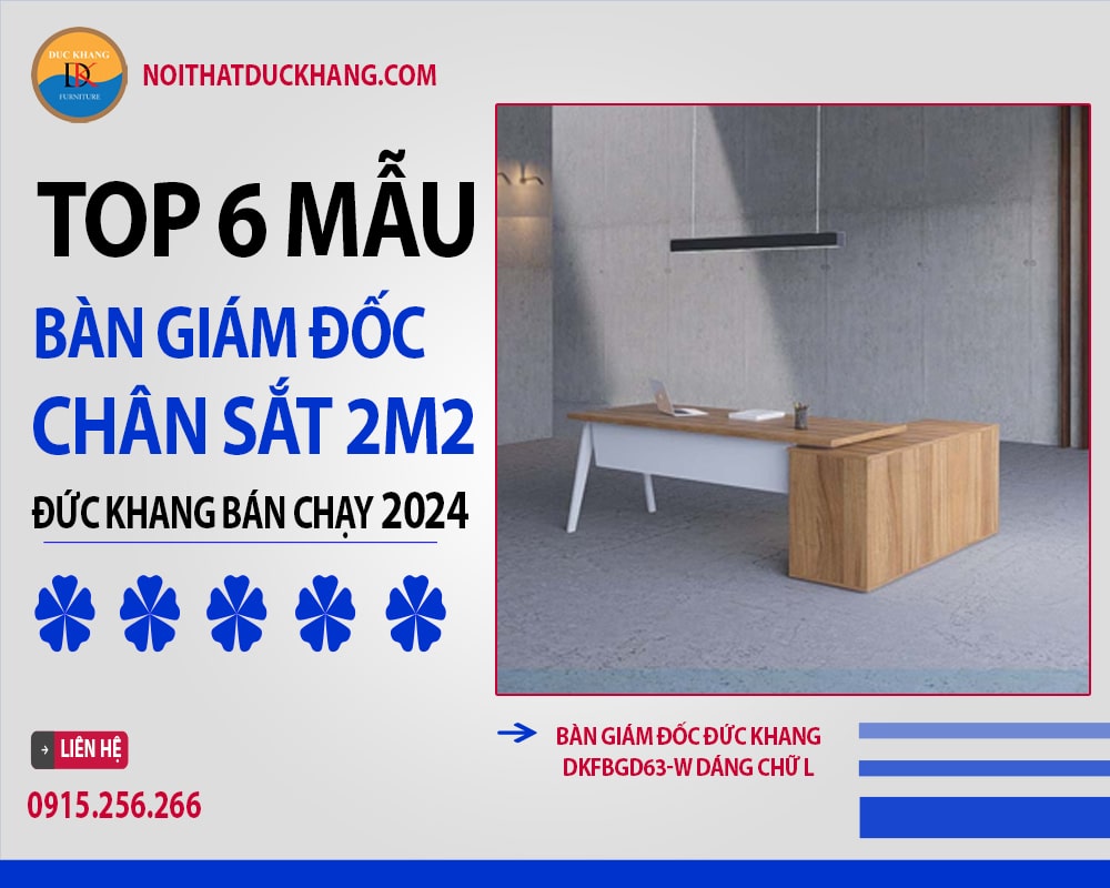 Bàn giám đốc Đức Khang DKFBGD63-W dáng chữ L