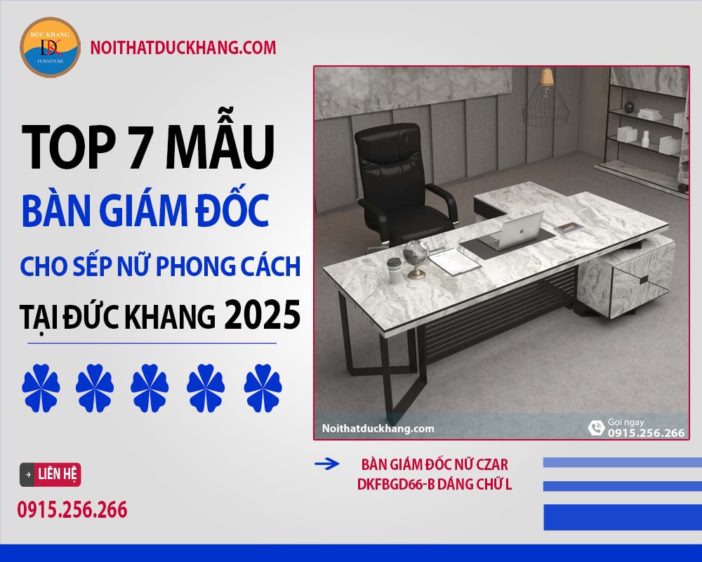 Bàn giám đốc nữ Czar DKFBGD66-B dáng chữ L Bàn giám đốc nữ Czar DKFBGD66-B dáng chữ L