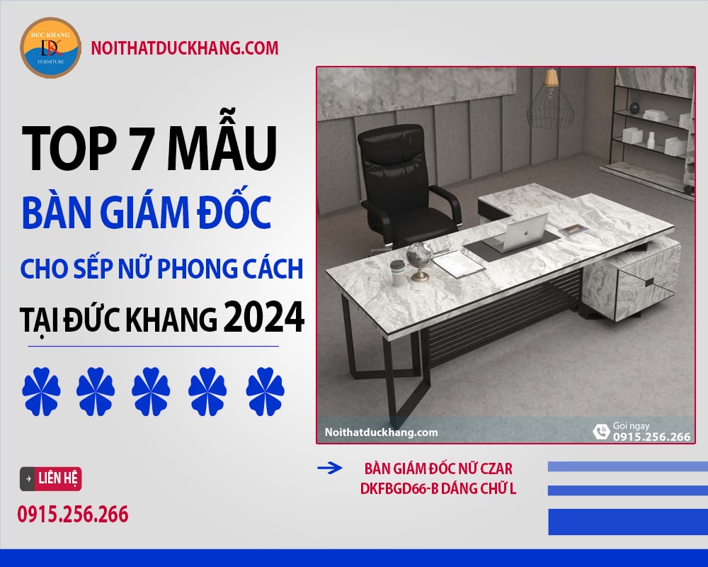 Bàn giám đốc nữ Czar DKFBGD66-B dáng chữ L