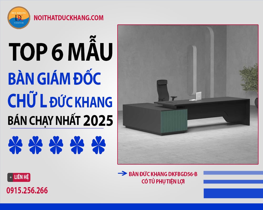 Bàn Đức Khang DKFBGD56-B có tủ phụ tiện lợi Bàn Đức Khang DKFBGD56-B có tủ phụ tiện lợi