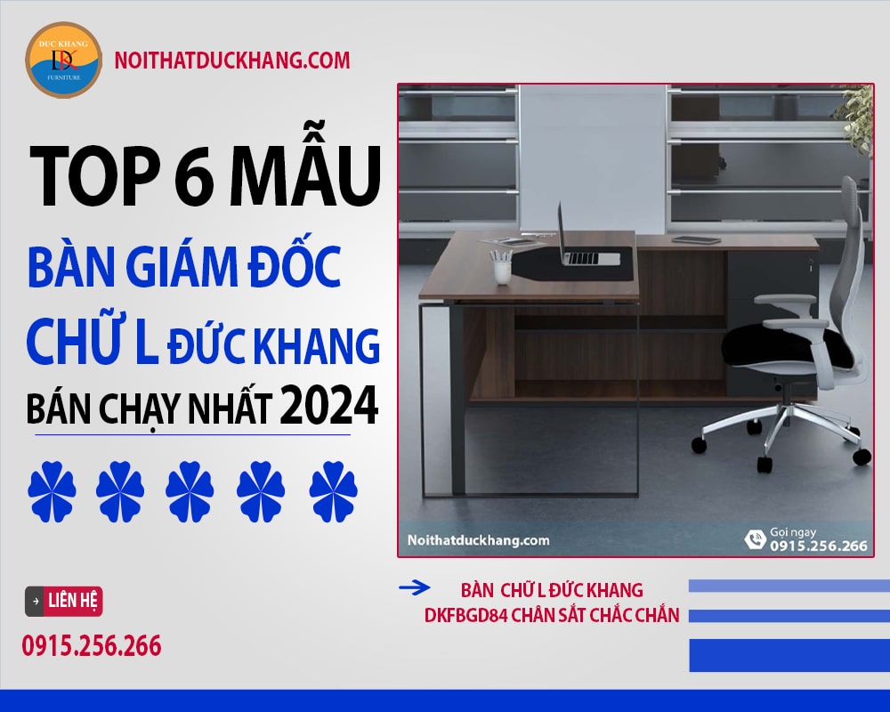 Bàn chữ L Đức Khang DKFBGD84 chân sắt chắc chắn