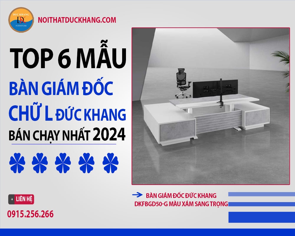 Bàn giám đốc Đức Khang DKFBGD50-G màu xám sang trọng